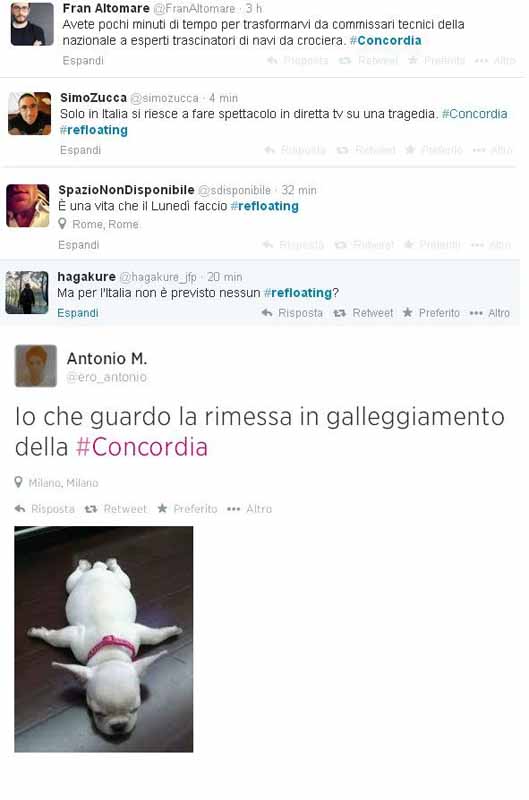 Costa #Concordia Twitter