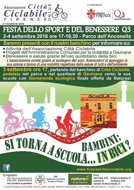 Biciclettata Parco Anconella 3 settembre Festa dello Sport, Città Ciclabile