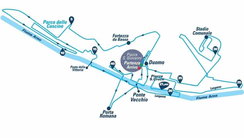Maratona di Firenze 2017 percorso - Firenze Marathon 2017 mappa