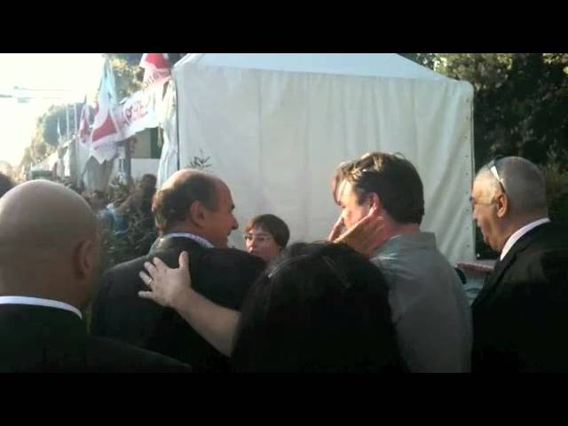 L’arrivo di Bersani alla Festa Democratica