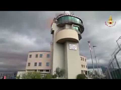 Peretola, va a fuoco la torre di controllo (ma è una simulazione)