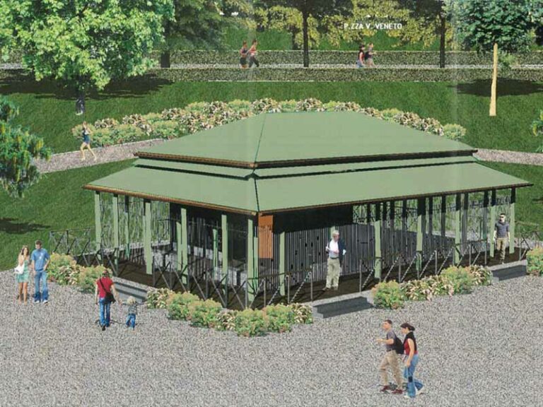 Giardino e chalet al posto dell’ex Meccanò