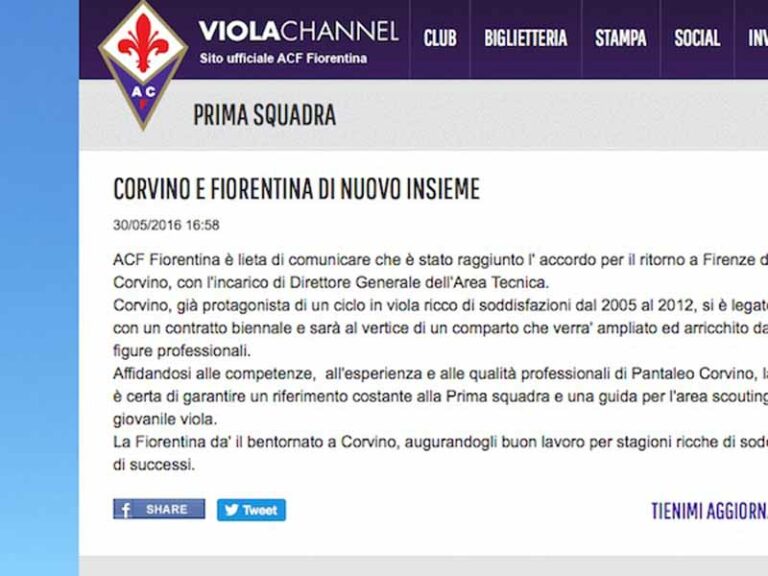 Fiorentina, il ritorno di Corvino
