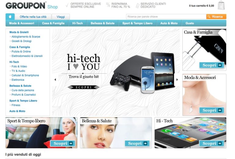 I saldi arrivano a casa: ecco Groupon shop