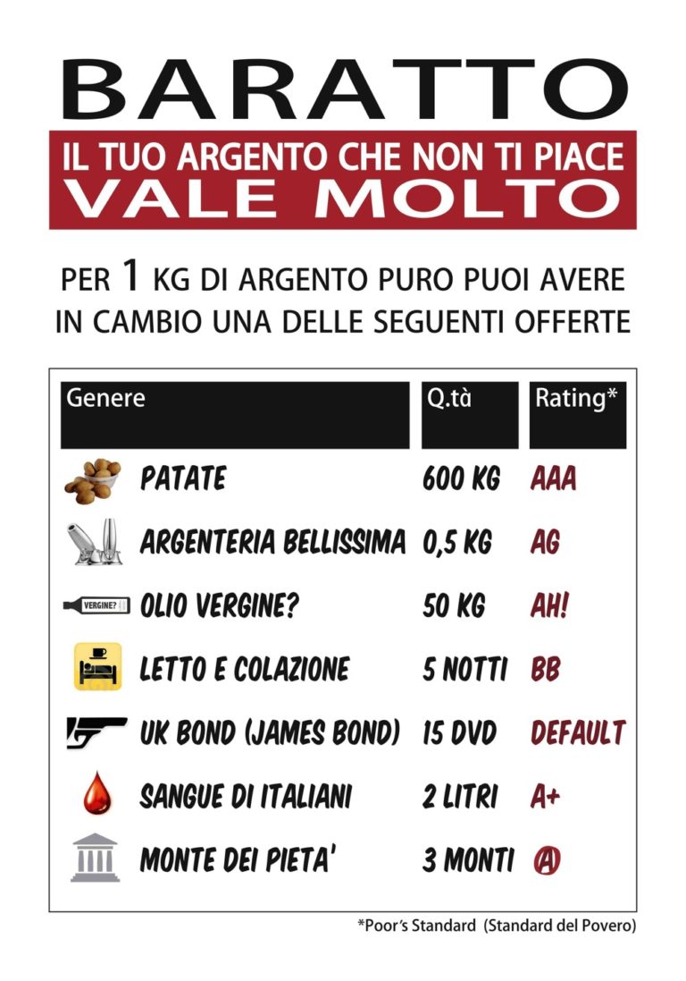 Porta il tuo argento in centro e in cambio avrai 6 quintali di patate / FOTO