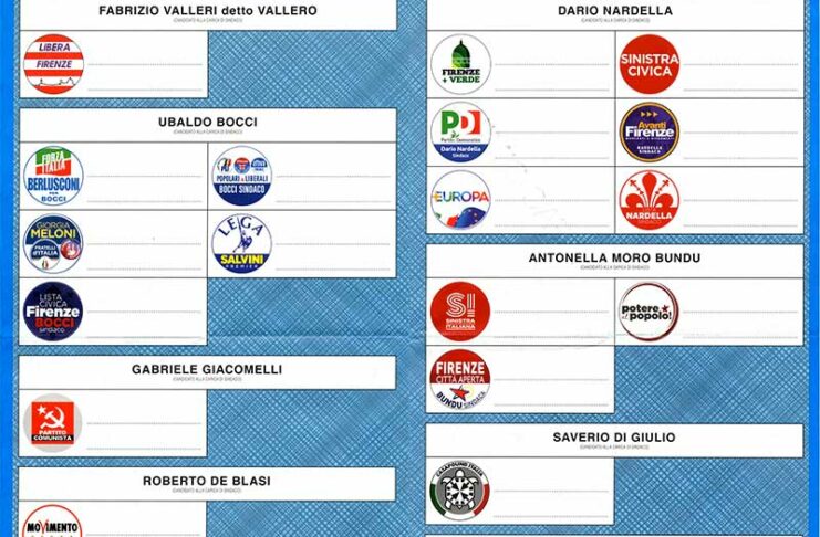 Elezioni Firenze, il facsimile della scheda elettorale