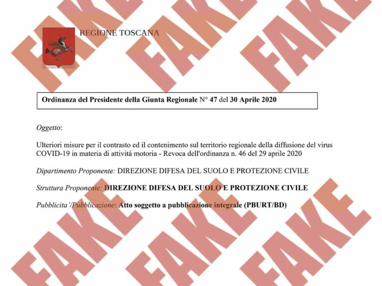 Passeggiate vietate? No, è un fake: la falsa ordinanza della Regione Toscana che gira sul web