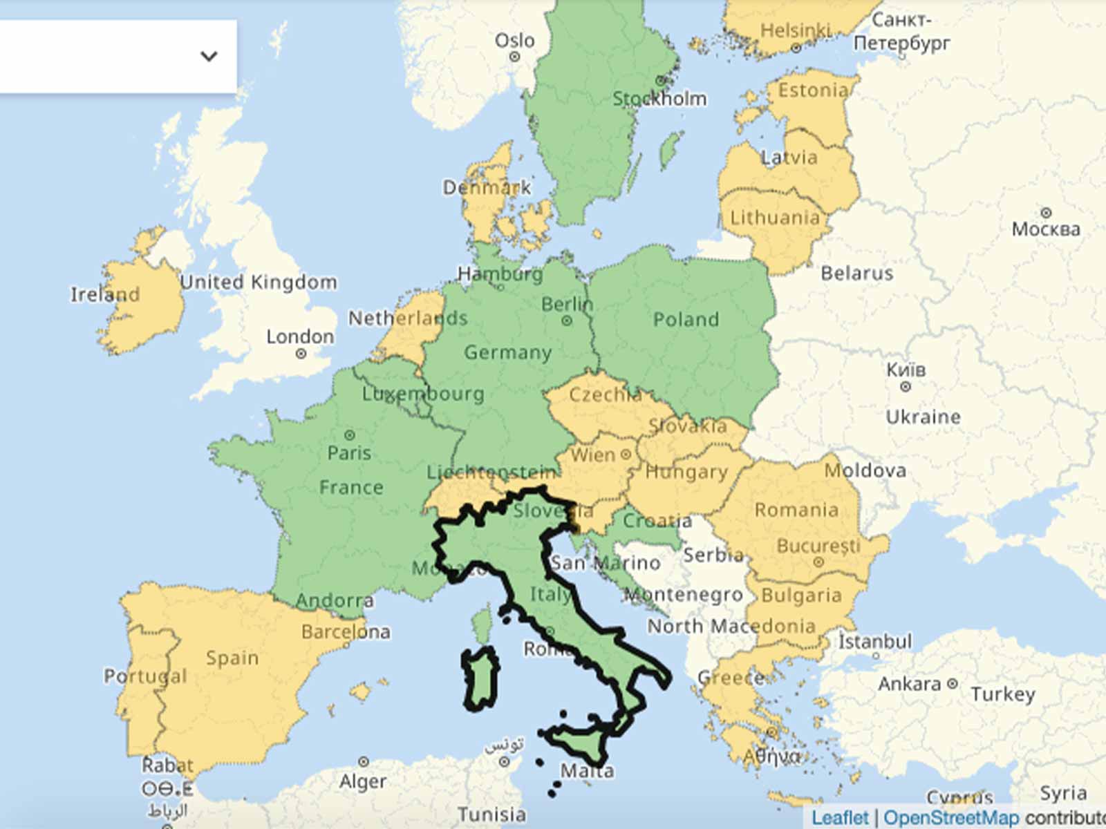 Apertura confini, una mappa ti dice dove si può viaggiare in Europa