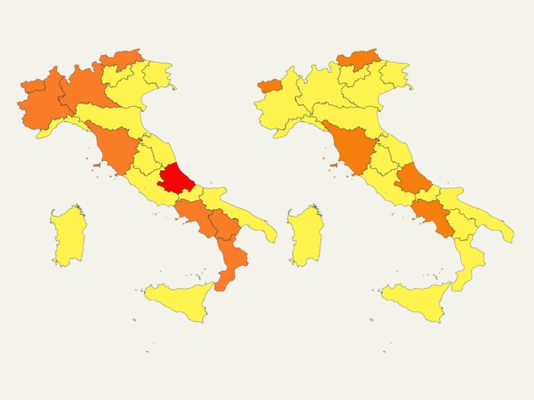Covid, i nuovi colori delle regioni: dove avviene il cambio con l’ordinanza di oggi