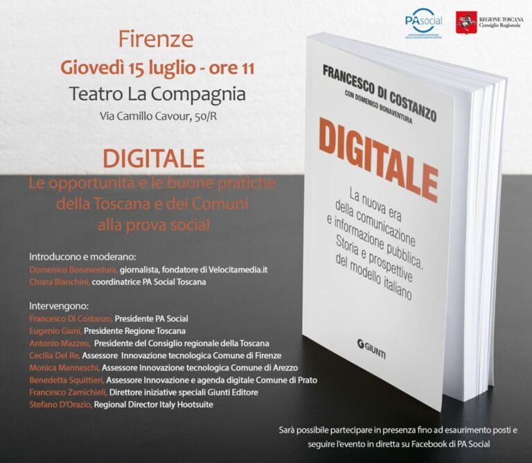 In Toscana arriva il libro “Digitale.” Presentato oggi al Teatro La Compagnia