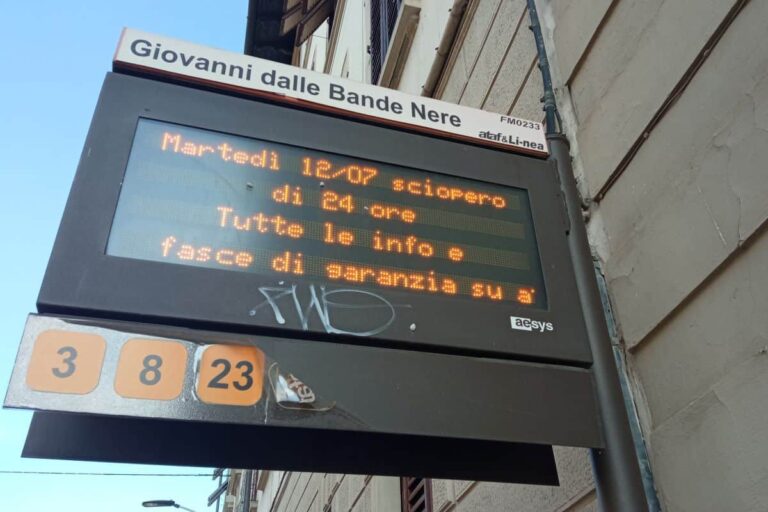 Sciopero autobus a Firenze e in Toscana il 12 luglio 2022: gli orari