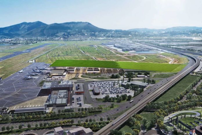 Nuova pista aeroporto Firenze progetto rendering panorama