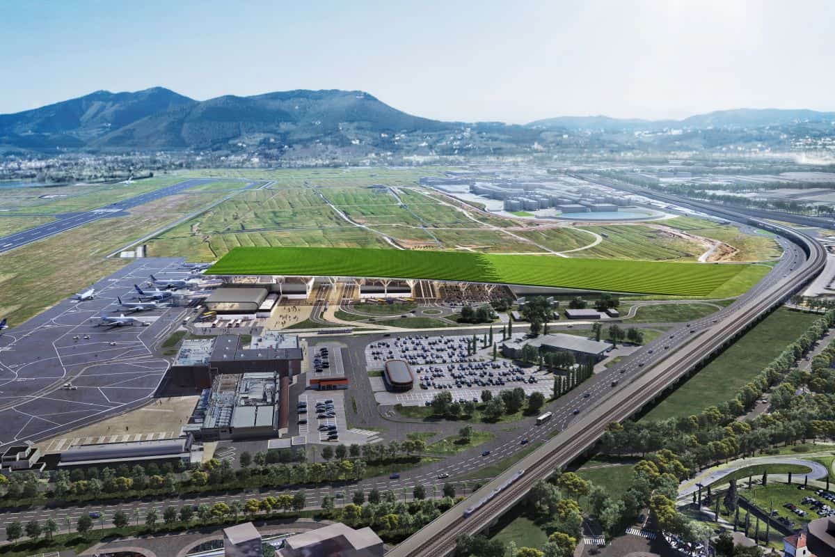 Nuova pista aeroporto Firenze progetto rendering