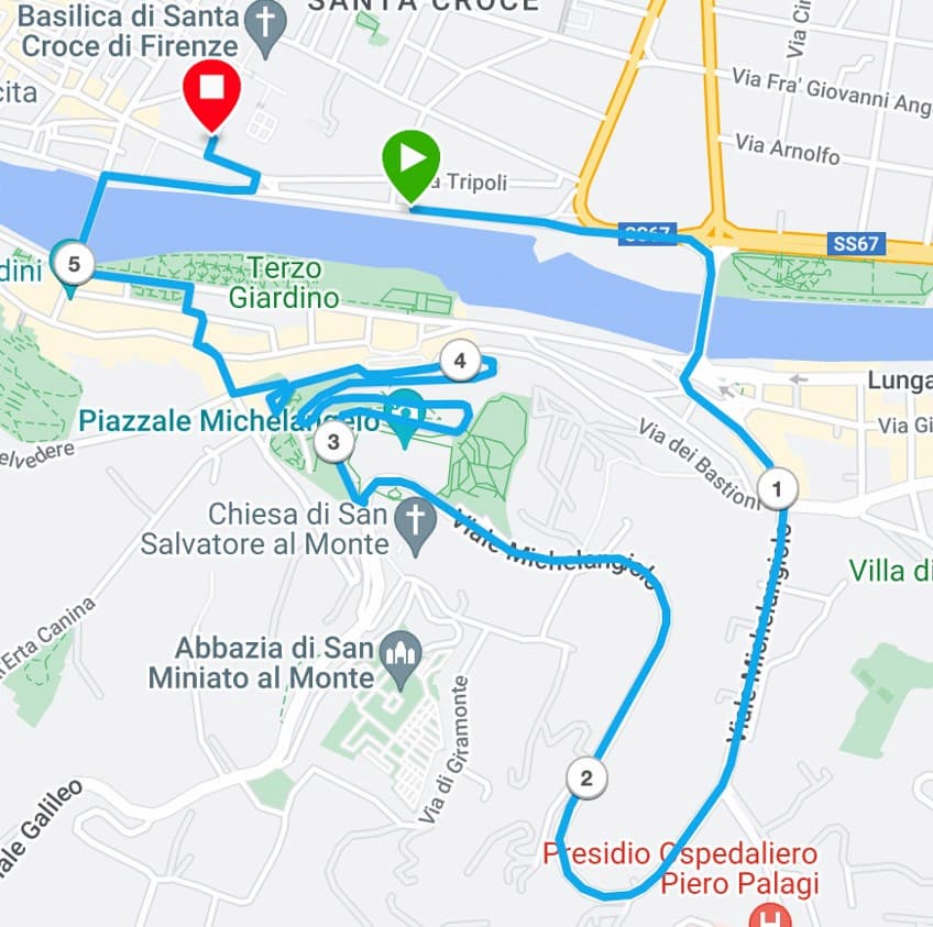 percorso Firenze 5 km
