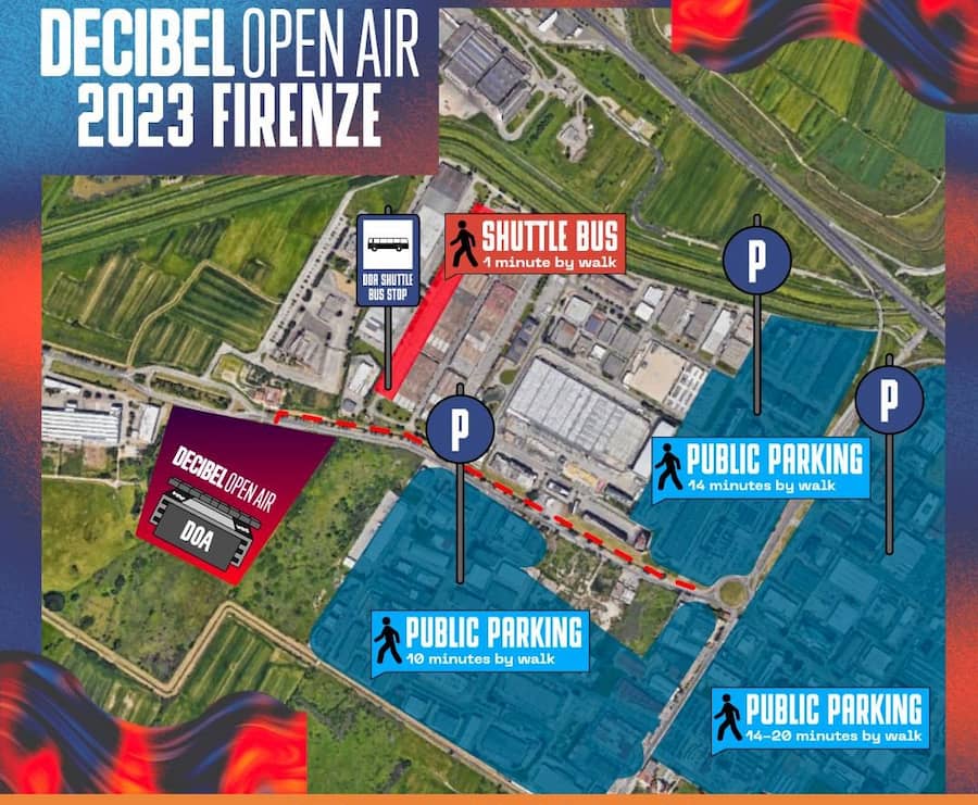 Parcheggio Decibel Open Air 2023 Firenze gratis