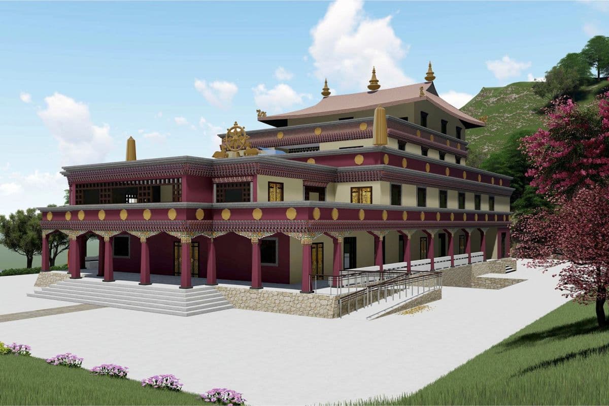 monastero buddista pomaia rendering