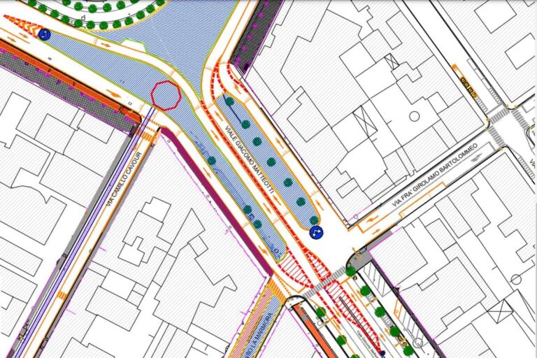 Lavori della tramvia su viale Matteotti e chiusura di via La Marmora