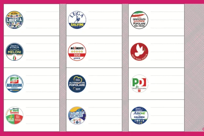 Fac simile scheda elettorale europee 2024 centro Italia