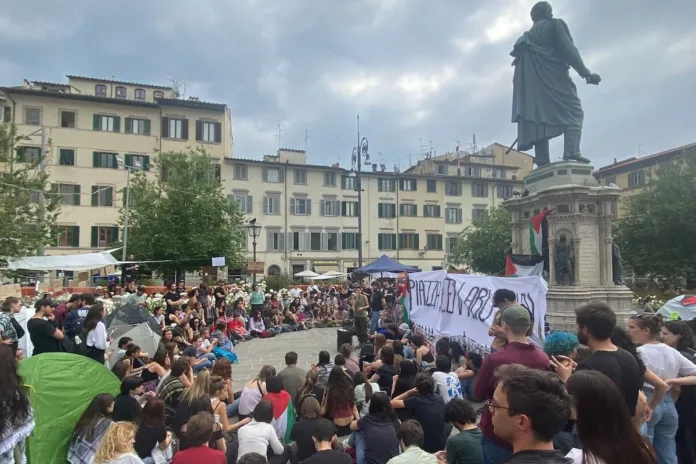 Studenti manifestazione Palestina San Marco Firenze