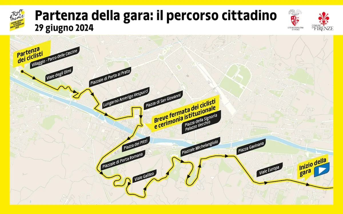Partenza prima tappa Tour de France 2024 Firenze