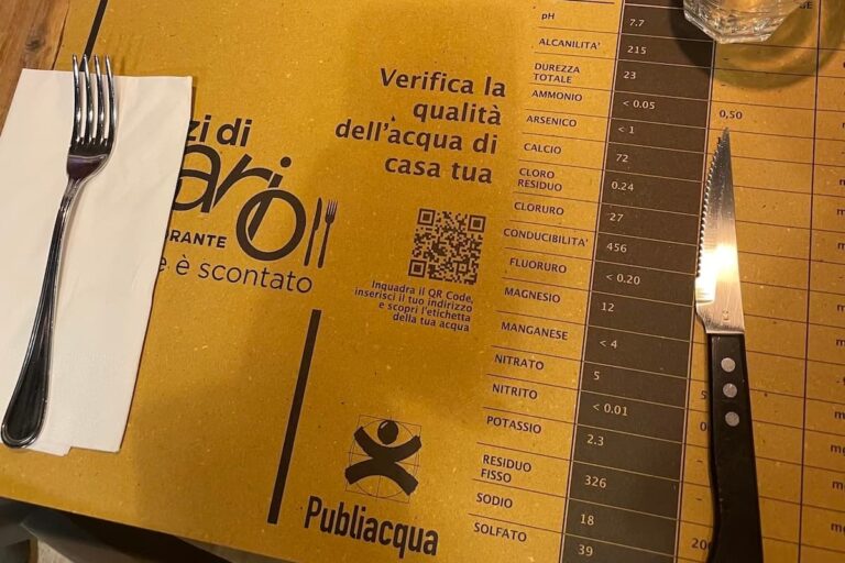 Ristorante “I Ragazzi di Sipario”: acqua gratis grazie a Publiacqua